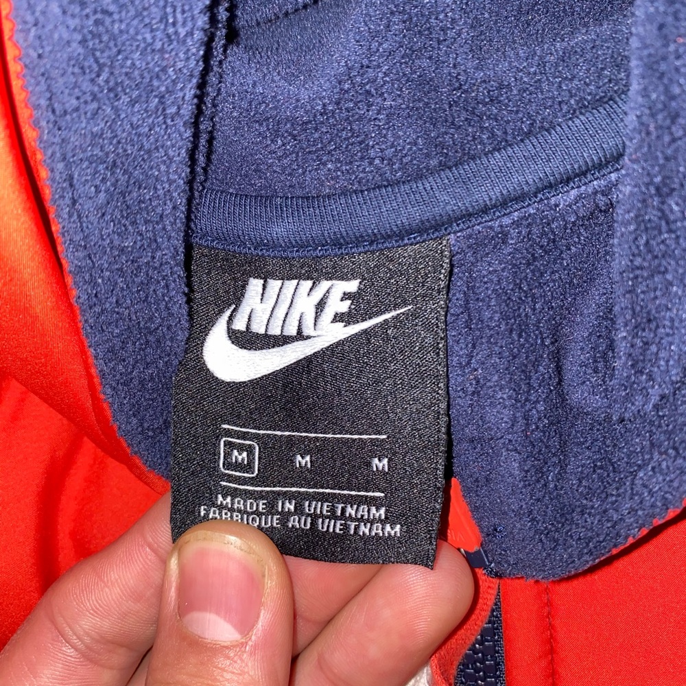Nike red and blue zip up sweater